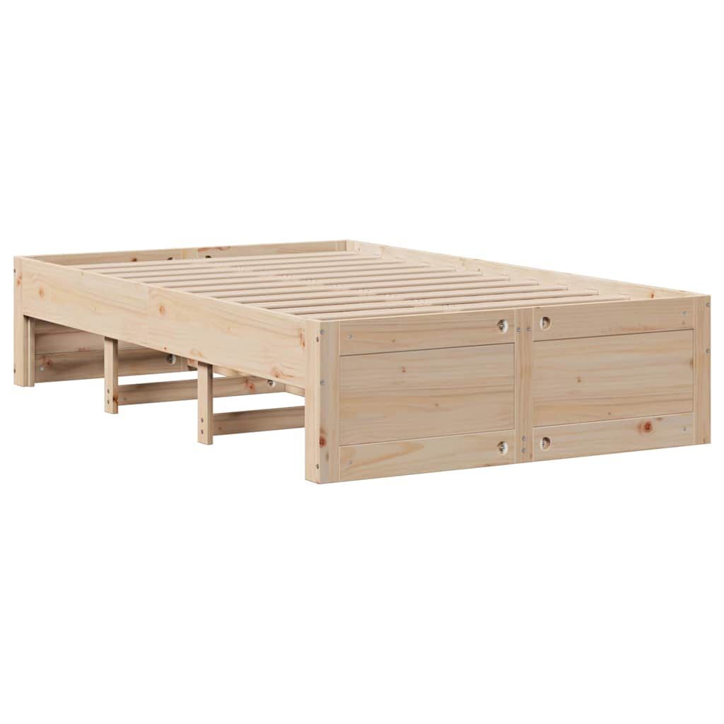 vidaXL Κρεβάτι Βιβλιοθήκη Χωρίς Στρώμα 120x200 εκ Μασίφ Ξύλο Πεύκο