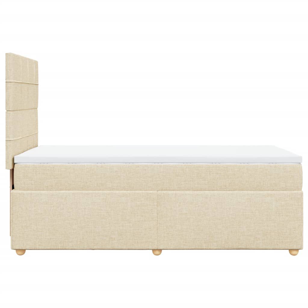 vidaXL Κρεβάτι Boxspring με Στρώμα Κρεμ 90x190 εκ.Υφασμάτινο