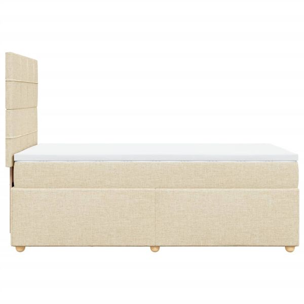 vidaXL Κρεβάτι Boxspring με Στρώμα Κρεμ 90x190 εκ.Υφασμάτινο