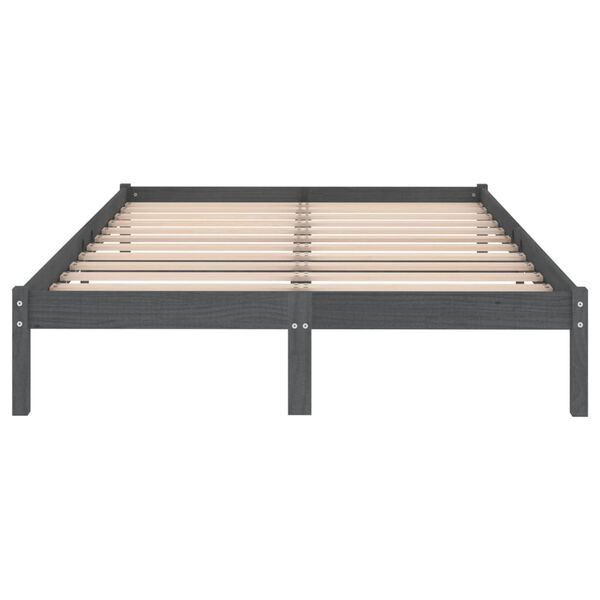 vidaXL Πλαίσιο Κρεβατιού Γκρι 160 x 200 εκ. από Μασίφ Ξύλο Πεύκου