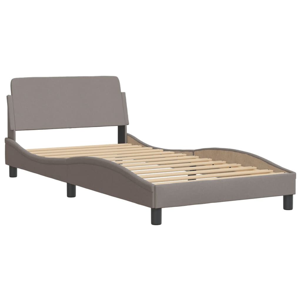vidaXL Σκελετός Κρεβατιού Χωρίς Στρώμα Taupe 100 x 200 εκ. Υφασμάτινο