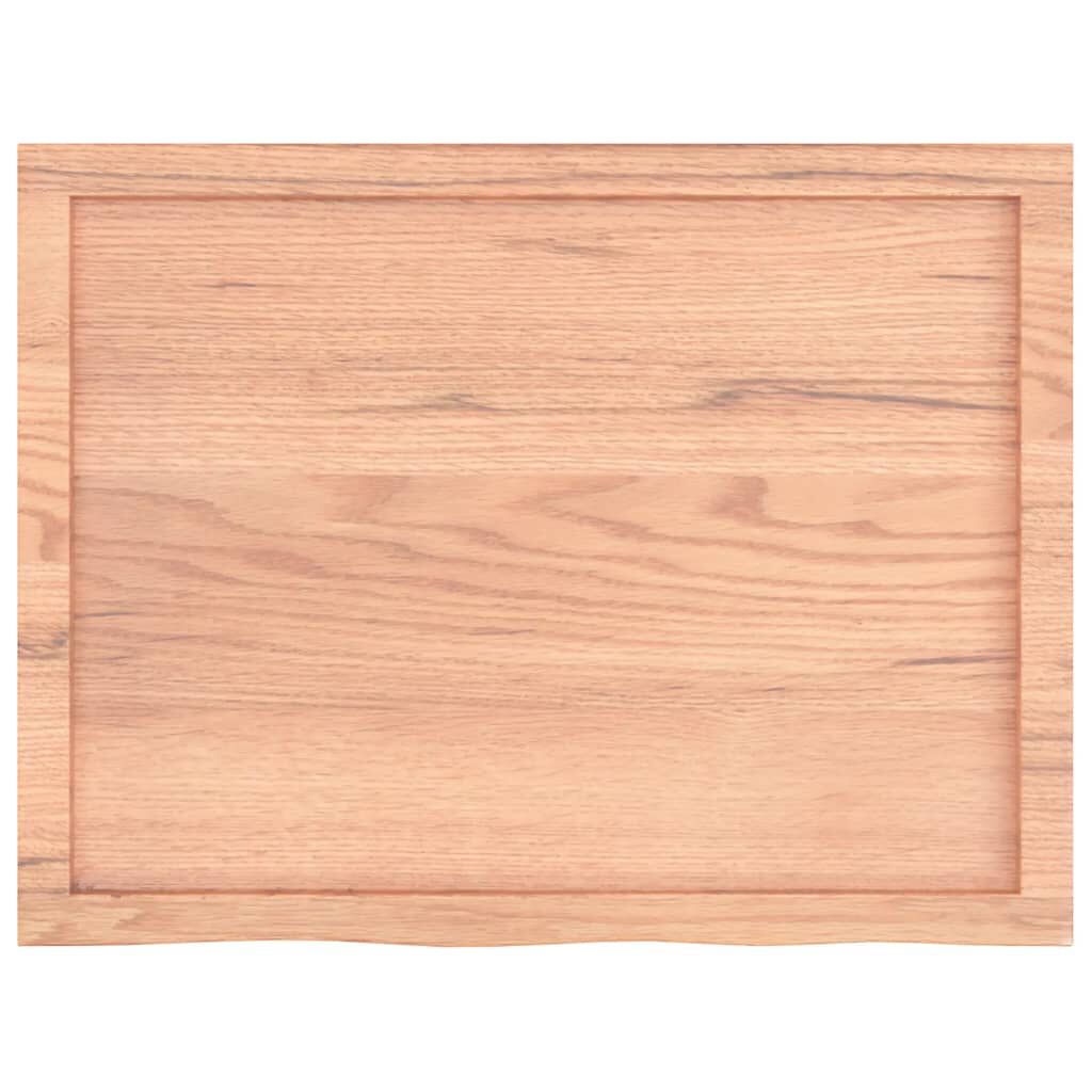 vidaXL Επιφ Τραπεζιού Αν Καφέ 80x60x(2-4)εκ. Επεξ. Μασίφ Ξύλο Δρυός