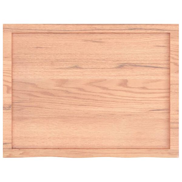 vidaXL Επιφ Τραπεζιού Αν Καφέ 80x60x(2-4)εκ. Επεξ. Μασίφ Ξύλο Δρυός