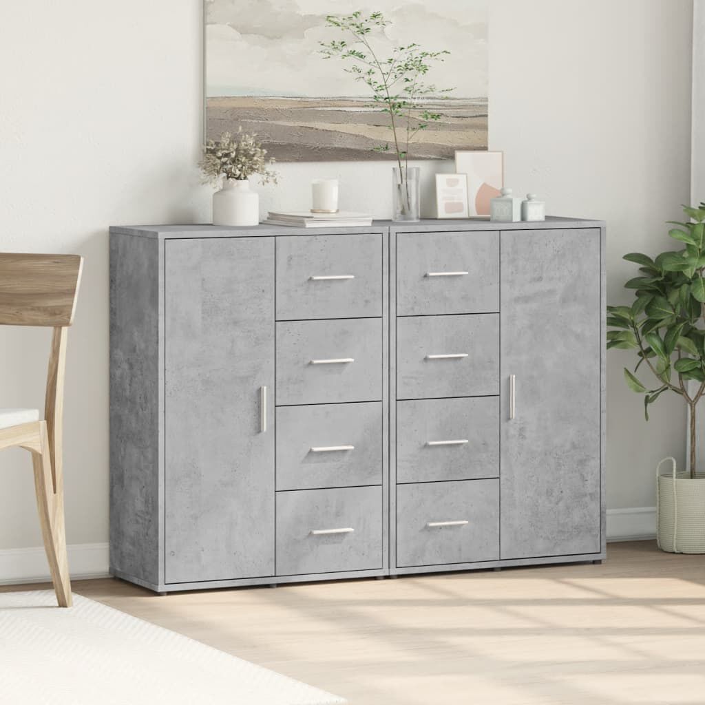 vidaXL Βοηθητικά Ντουλάπια 2 τεμ. Γκρι Σκυρ. 60x31x84 εκ. Επεξ. Ξύλο