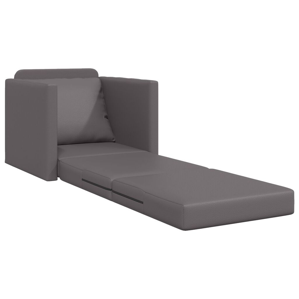 vidaXL Κρεβάτι Καναπέ 2 σε 1 Γκρι 74x77x81 cm Από Ψεύτικο Δέρμα