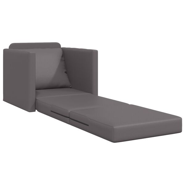 vidaXL Κρεβάτι Καναπέ 2 σε 1 Γκρι 74x77x81 cm Από Ψεύτικο Δέρμα
