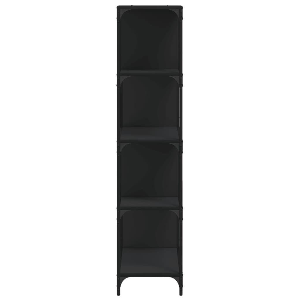 vidaXL Βιβλιοθήκη Σκάλα 4 Ράφια Μαύρη 139x33,5x149 εκ. Επεξεργ. Ξύλο