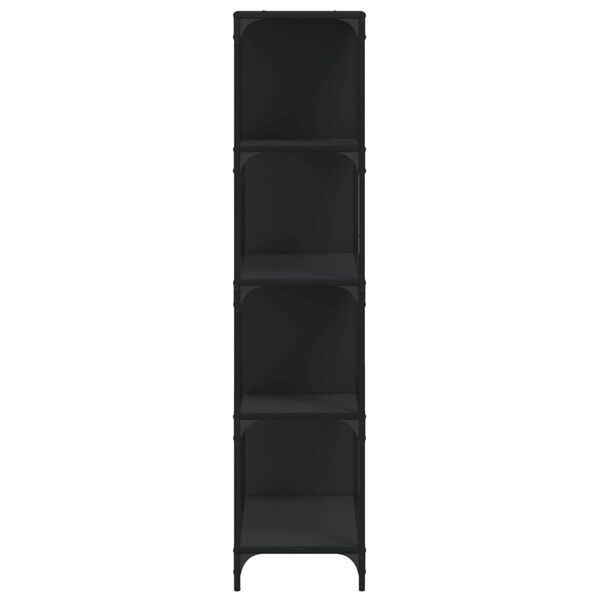 vidaXL Βιβλιοθήκη Σκάλα 4 Ράφια Μαύρη 139x33,5x149 εκ. Επεξεργ. Ξύλο