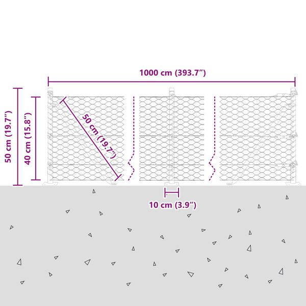 vidaXL Εξάγωνη Περίφραξη Πράσινη 0,4x10 m Χάλυβας