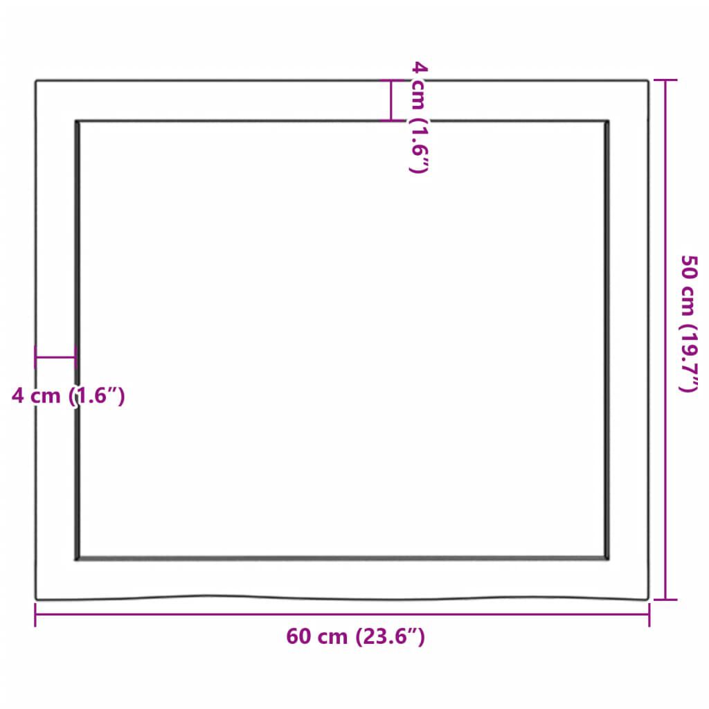 vidaXL Πάγκος Μπάνιου Αν. Καφέ 60x50x(2-6) εκ. Επεξεργ. Μασίφ Ξύλο