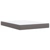 vidaXL Κρεβάτι Boxspring με Στρώμα Γκρι 140x200εκ. από Συνθετικό Δέρμα