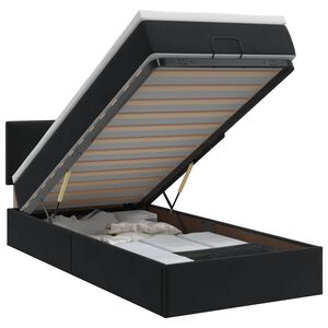 vidaXL &Kappa;&rho;&epsilon;&beta;ά&tau;&iota; Ottoman &mu;&epsilon; &sigma;&tau;&rho;ώ&mu;&alpha; &mu;&epsilon; &kappa;&epsilon;&phi;&alpha;&lambda;ά&rho;&iota; &Mu;&alpha;ύ&rho;&omicron; 80 x 200 cm &Beta;&epsilon;&lambda;&omicron;ύ&delta;&omicron;