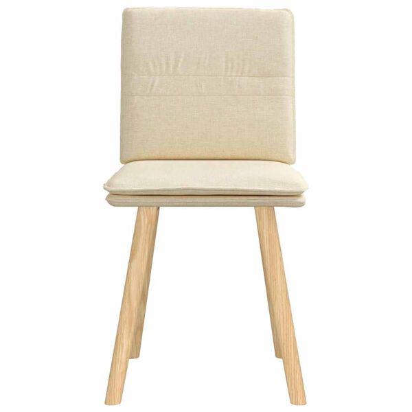 vidaXL Καρέκλες Τραπεζαρίας 2 τεμ. Κρεμ Υφασμάτινες