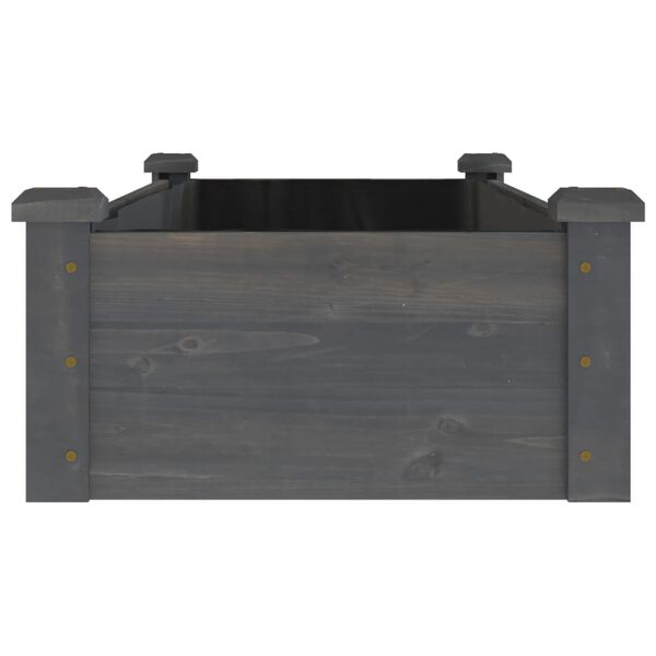 vidaXL Ζαρντινιέρα Υπερυψ. με Επένδυση Γκρι 120x45x25 εκ. Μασίφ Ελάτη