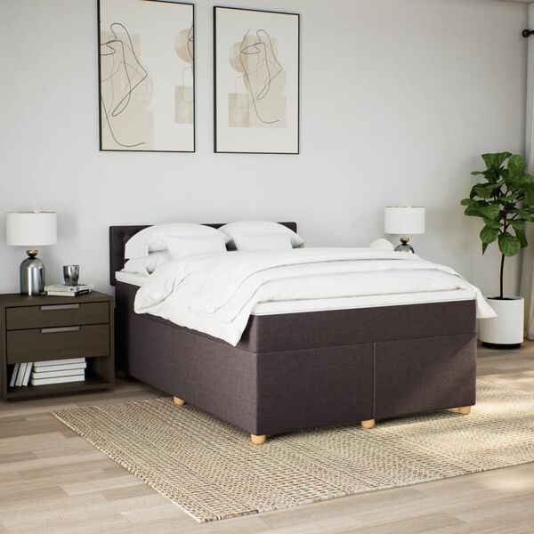 vidaXL &Kappa;&rho;&epsilon;&beta;ά&tau;&iota; Boxspring &mu;&epsilon; &Sigma;&tau;&rho;ώ&mu;&alpha; &Sigma;&kappa;&omicron;ύ&rho;&omicron; &Kappa;&alpha;&phi;έ 140x200 &epsilon;&kappa; &Upsilon;&phi;&alpha;&sigma;&mu;ά&tau;&iota;&nu;&omicron;