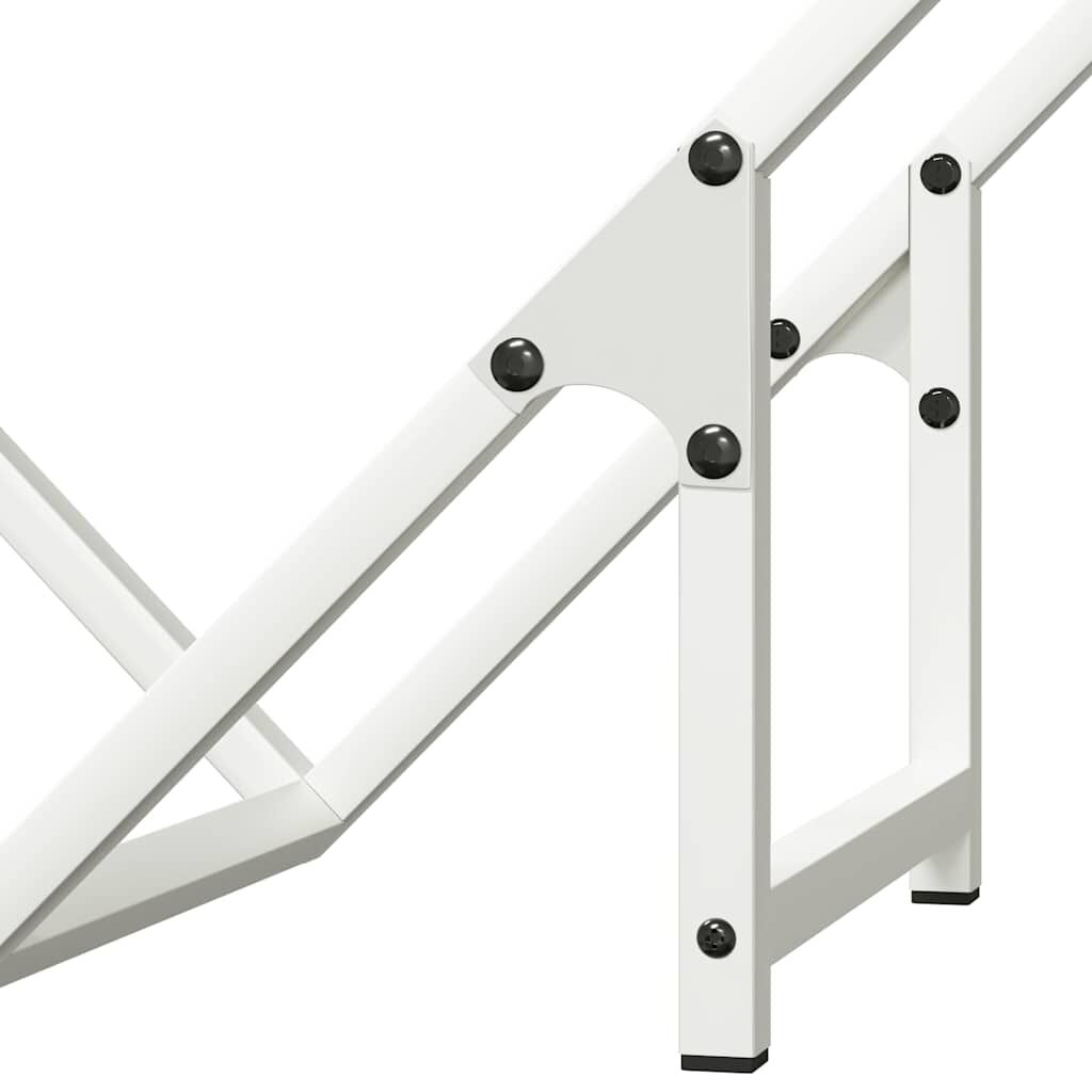 vidaXL Ράφι για καυσόξυλα Λευκό 50x25x50 εκ. Ατσάλι ψυχρής έλασης