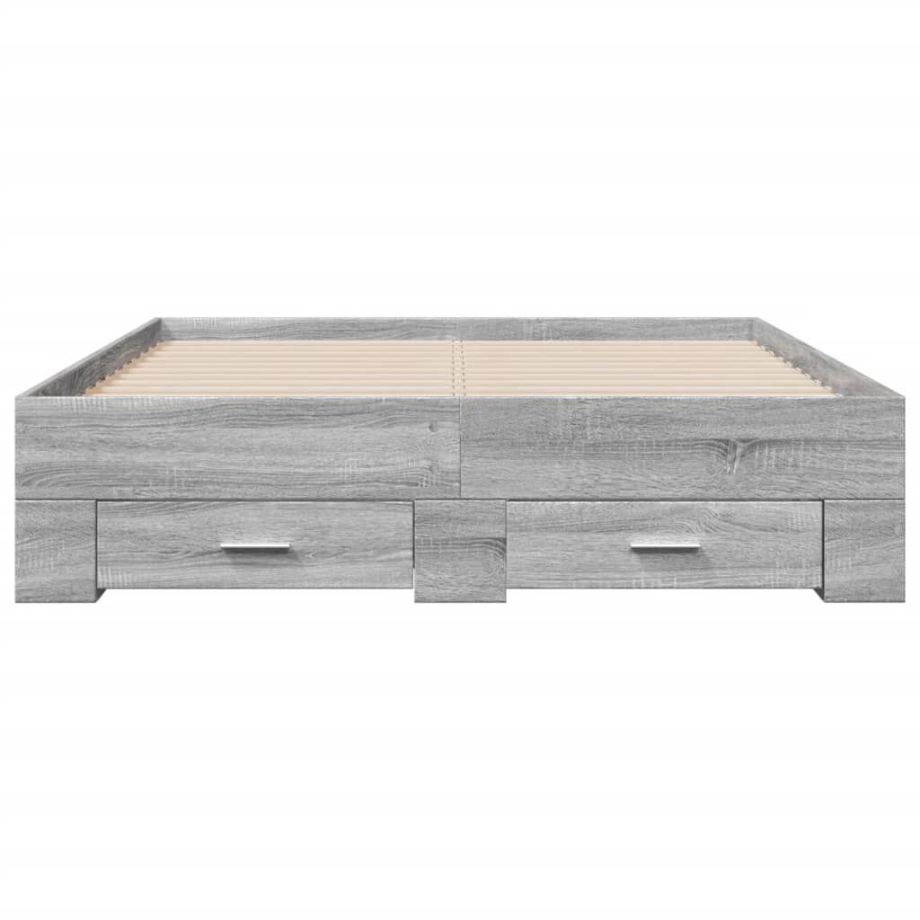 vidaXL Πλαίσιο Κρεβατιού με συρτάρια Γκρι sonoma 120x200εκ. Επεξ. Ξύλο