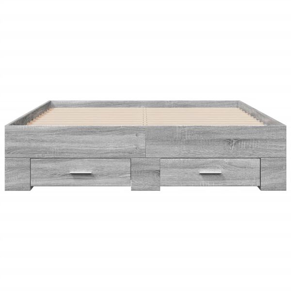 vidaXL Πλαίσιο Κρεβατιού με συρτάρια Γκρι sonoma 120x200εκ. Επεξ. Ξύλο