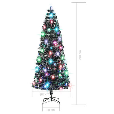 vidaXL Χριστουγεν. Δέντρο Προφωτισμένο με Βάση / Οπτικές Ίνες 240 εκ.