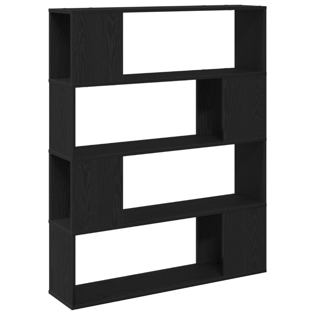 vidaXL Ράφι Βιβλίων Μαύρο Δρυς 100x24x124 εκ. Επεξεργασμένο Ξύλο