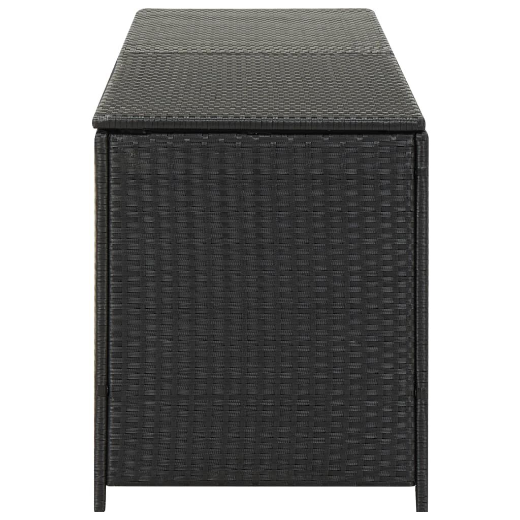 vidaXL Κουτί Αποθήκευσης Κήπου Μαύρο 200x50x60 εκ. από Συνθετικό Ρατάν