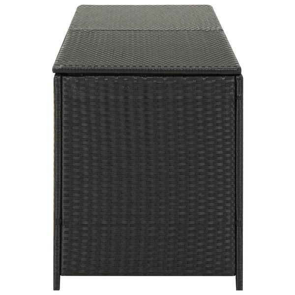 vidaXL Κουτί Αποθήκευσης Κήπου Μαύρο 200x50x60 εκ. από Συνθετικό Ρατάν