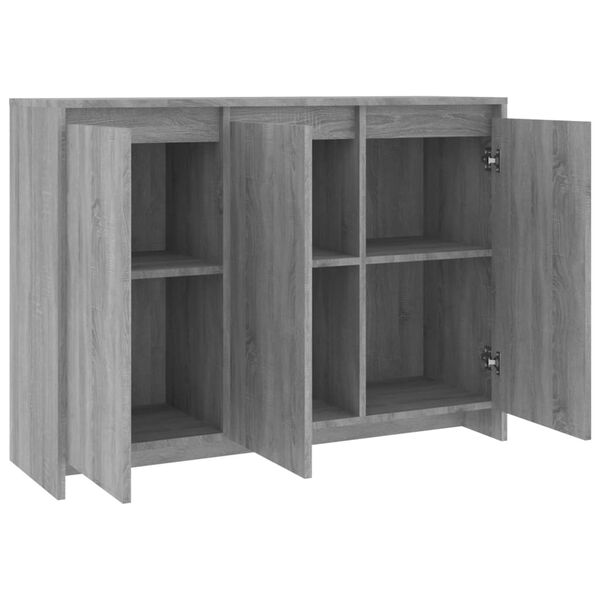 vidaXL Μπουφές Γκρι Sonoma 102x33x75 εκ. από Επεξεργασμένο Ξύλο