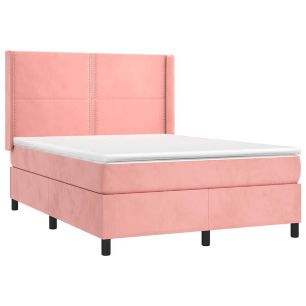 vidaXL &Kappa;&rho;&epsilon;&beta;ά&tau;&iota; Boxspring &mu;&epsilon; &Sigma;&tau;&rho;ώ&mu;&alpha; &Rho;&omicron;&zeta; 140x190 &epsilon;&kappa;. &Beta;&epsilon;&lambda;&omicron;ύ&delta;&iota;&nu;&omicron;