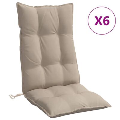 vidaXL Μαξιλάρια Καρέκλας με Πλάτη 6 τεμ. Taupe από Ύφασμα Oxford