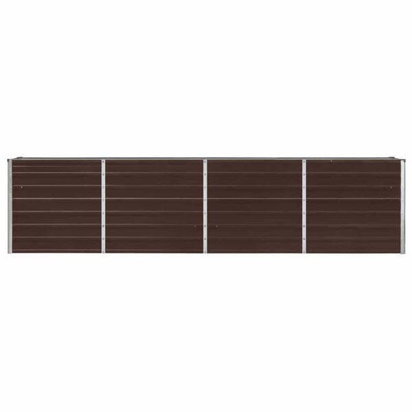 vidaXL Ζαρντινιέρα Ψηλή Καφέ 320 x 40 x 77 εκ. Γαλβανισμένος Χάλυβας