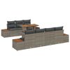 vidaXL Σετ Καναπέ Κήπου με αποθήκευση 8 pcs Γκρι Πολυ ράταν