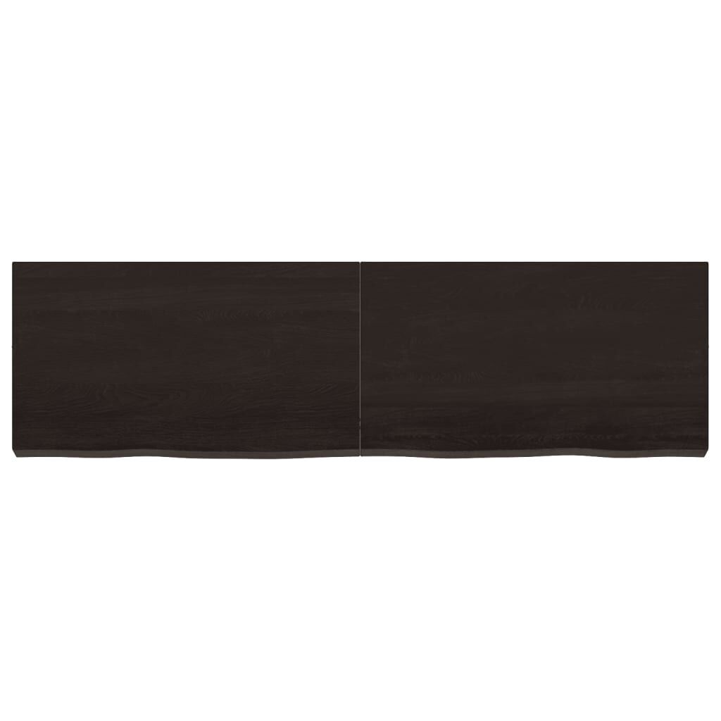 vidaXL Ράφι Τοίχου Σκούρο Καφέ 140x40x(2-6) εκ. Επεξ. Μασίφ Ξύλο Δρυός