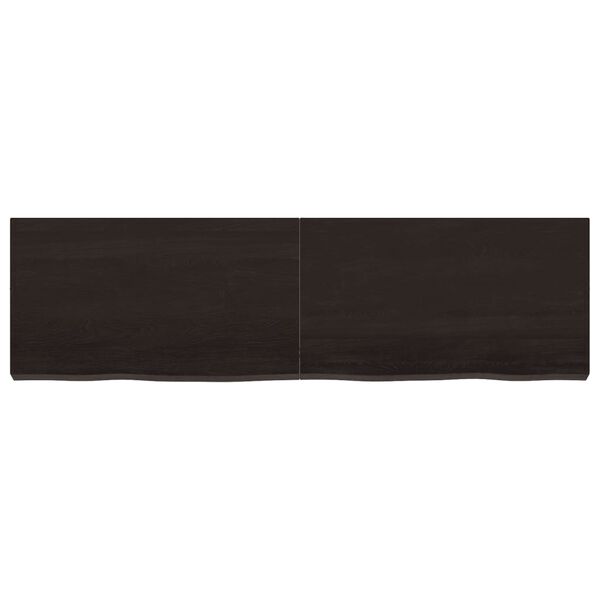 vidaXL Ράφι Τοίχου Σκούρο Καφέ 140x40x(2-6) εκ. Επεξ. Μασίφ Ξύλο Δρυός