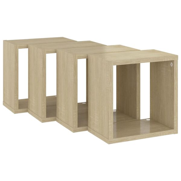 vidaXL Ράφια Κύβοι Τοίχου 4 τεμ. Sonoma Δρυς 26 x 15 x 26 εκ.