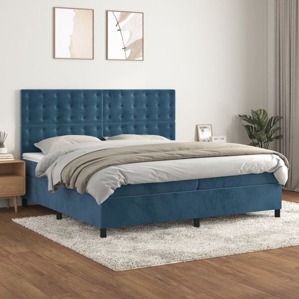 vidaXL &Kappa;&rho;&epsilon;&beta;ά&tau;&iota; Boxspring &mu;&epsilon; &Sigma;&tau;&rho;ώ&mu;&alpha; &Sigma;&kappa;&omicron;ύ&rho;&omicron; &Mu;&pi;&lambda;&epsilon; 200x200 &epsilon;&kappa;. &Beta;&epsilon;&lambda;&omicron;ύ&delta;&iota;&nu;&omicron;