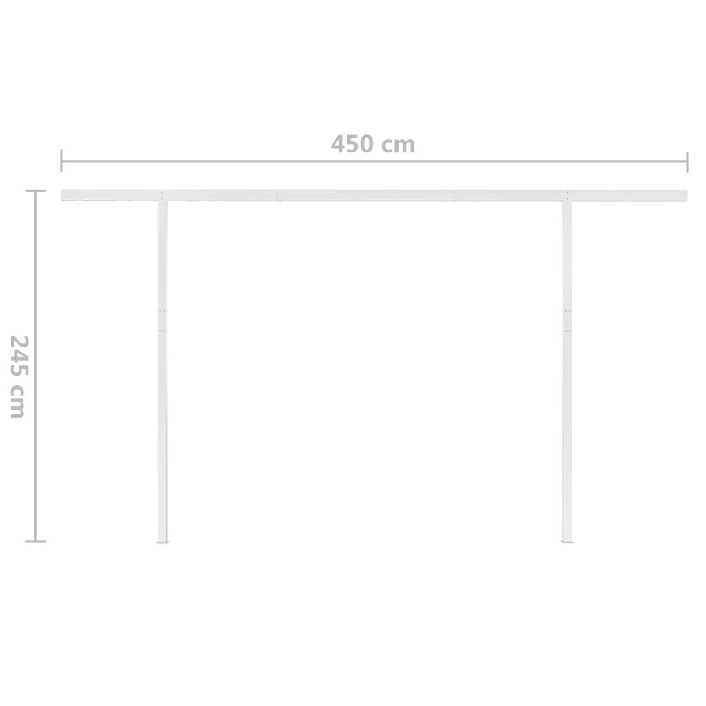 vidaXL Τέντα Συρόμενη Χειροκίνητη με LED Μπλε / Λευκό 4x3 μ.