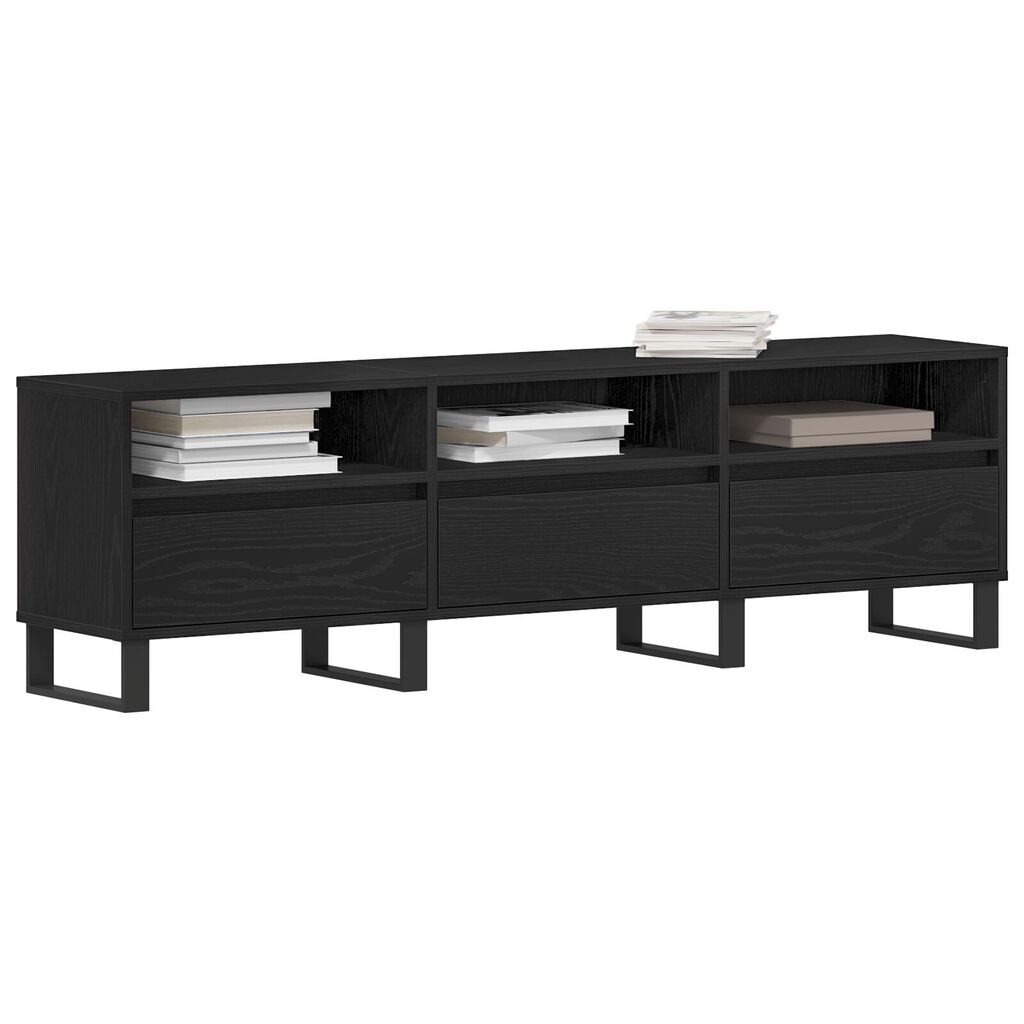 vidaXL Τηλεοπτική Βάση Μαύρη Ξυλεία 150x30x44,5 εκ. Επεξεργασμένο Ξύλο