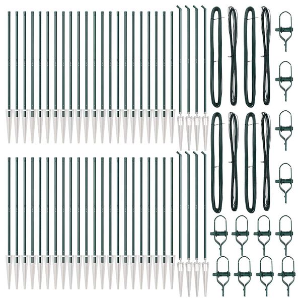 vidaXL Στύλος Περιφράξεων Άλλο 52 pcs Γκρι 3,2 x 3,2 x 180 εκ Ατσάλι