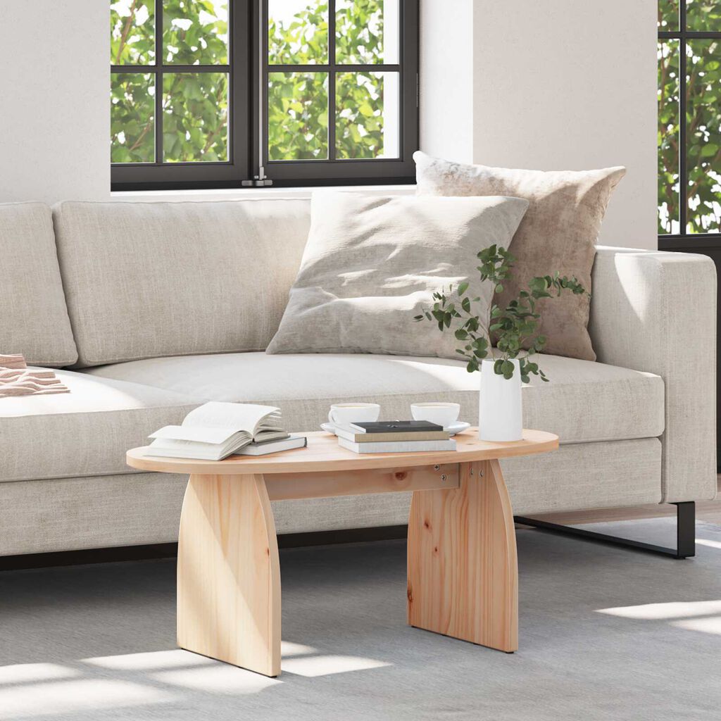 vidaXL Τραπεζάκι σαλονιού Φυσικό 80 x 40 x 35 cm Συμπαγές ξύλο πεύκου