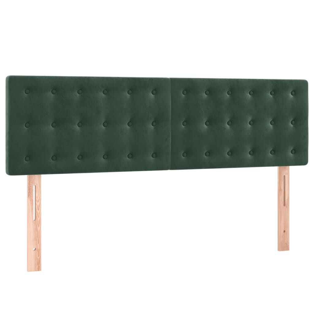 vidaXL Κρεβάτι Boxspring με Στρώμα Σκούρο Πράσινο 140x190εκ. Βελούδινο