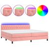 vidaXL &Kappa;&rho;&epsilon;&beta;ά&tau;&iota; Boxspring &mu;&epsilon; &Sigma;&tau;&rho;ώ&mu;&alpha; & LED &Rho;&omicron;&zeta; 200x200 &epsilon;&kappa;. &Beta;&epsilon;&lambda;&omicron;ύ&delta;&iota;&nu;&omicron;