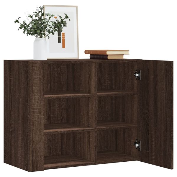 vidaXL Ντουλάπι Τοίχου Καφέ Δρυς 75x35x60 εκ. Επεξεργασμένο Ξύλο