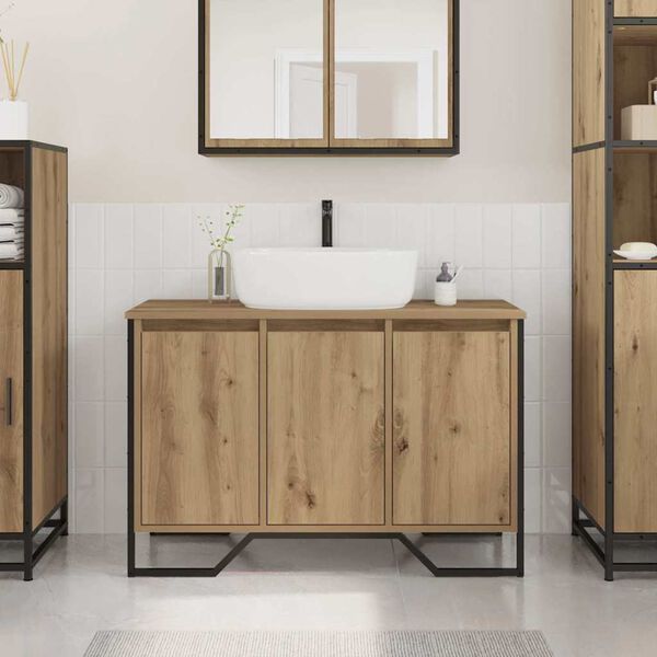 vidaXL &Nu;&tau;&omicron;&upsilon;&lambda;ά&pi;&iota; &Lambda;&epsilon;&kappa;ά&nu;&eta;&sigmaf; Artisan Oak 91 x 35 x 60 &epsilon;&kappa; &Epsilon;&pi;&epsilon;&xi;&epsilon;&rho;&gamma;&alpha;&sigma;&mu;έ&nu;&omicron; &xi;ύ&lambda;&omicron;