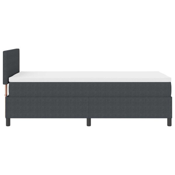vidaXL Κρεβάτι Box Spring με Στρώμα & LED Σκούρο Γκρι 90x200 εκ Ύφασμα Κορντούρα