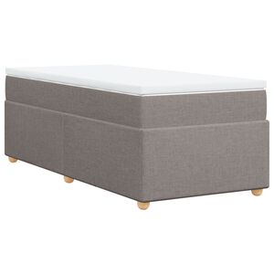 vidaXL Κρεβάτι Boxspring με Στρώμα Taupe 90x190 εκ.Υφασμάτινο
