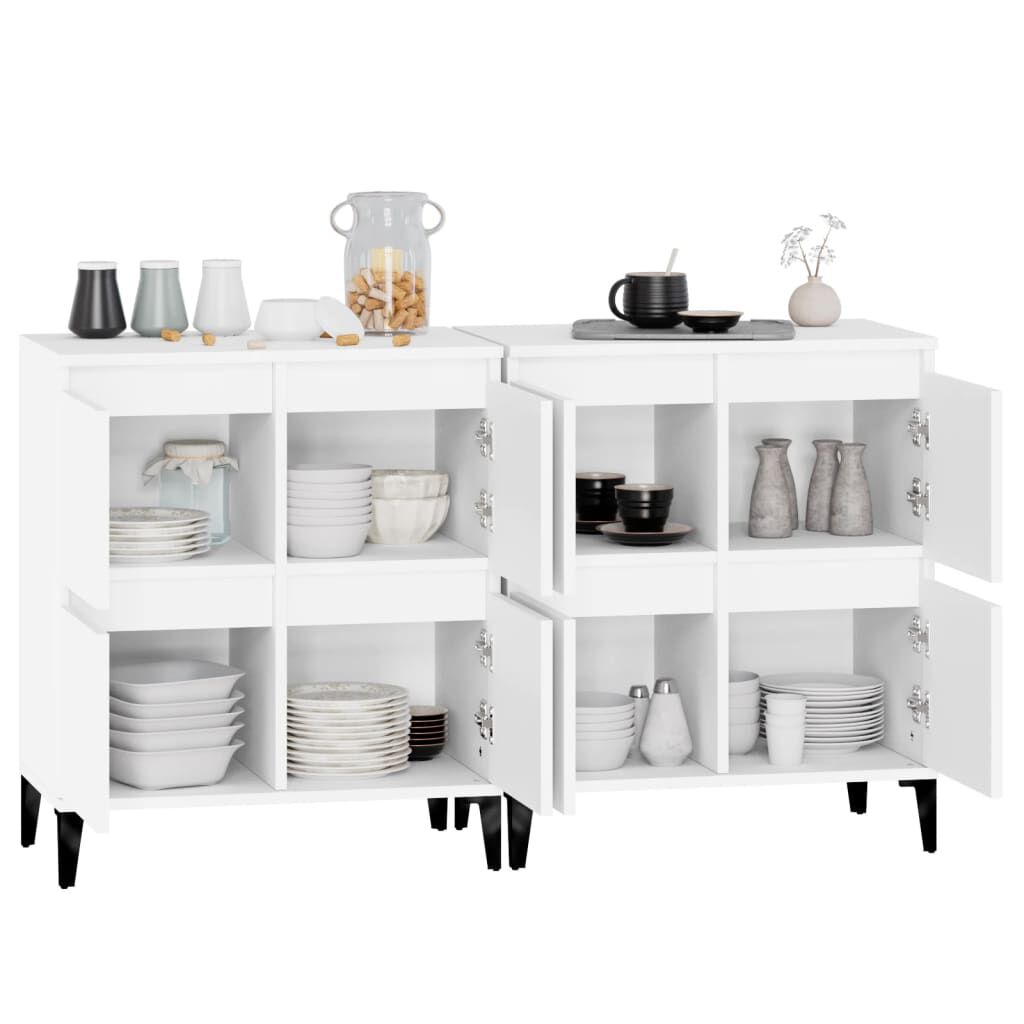 vidaXL Ντουλάπια 2 τεμ. Λευκά 60 x 35 x 70 εκ. από Επεξεργασμένο Ξύλο
