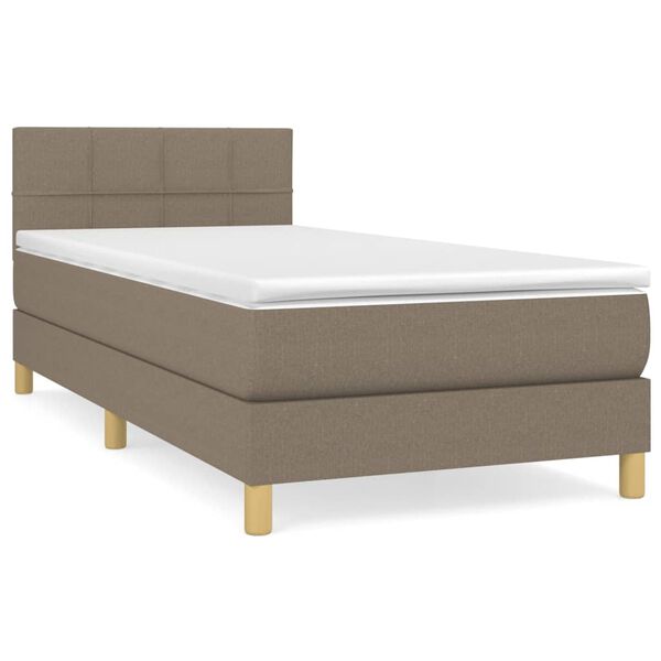 vidaXL &Kappa;&rho;&epsilon;&beta;ά&tau;&iota; Boxspring &mu;&epsilon; &Sigma;&tau;&rho;ώ&mu;&alpha; Taupe 90x200 &epsilon;&kappa;. &Upsilon;&phi;&alpha;&sigma;&mu;ά&tau;&iota;&nu;&omicron;