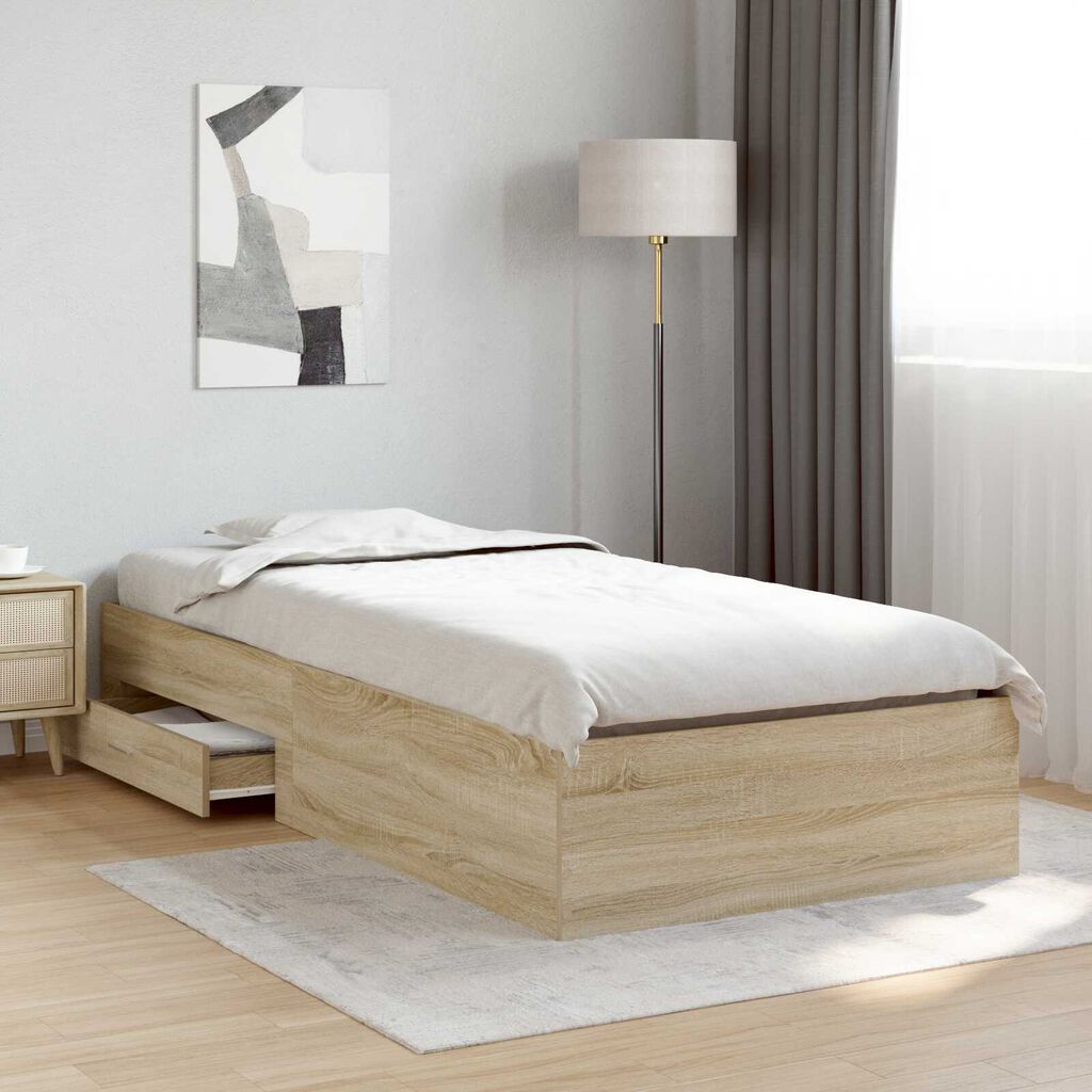 vidaXL Κρεβάτι Sonoma Oak 90x190 εκ Επεξεργασμένο Ξύλο