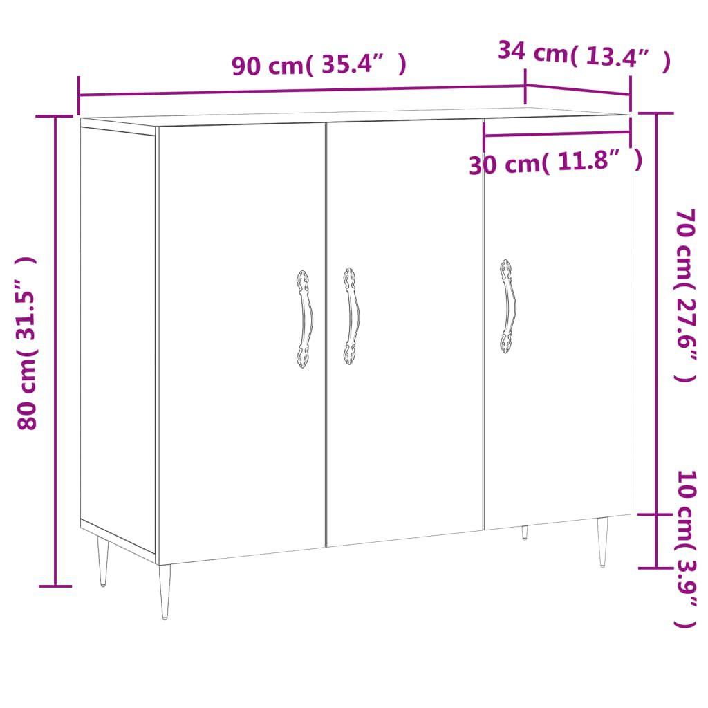 vidaXL Ντουλάπι Καπνιστή Δρυς 90x34x80 εκ. Επεξεργασμένο Ξύλο