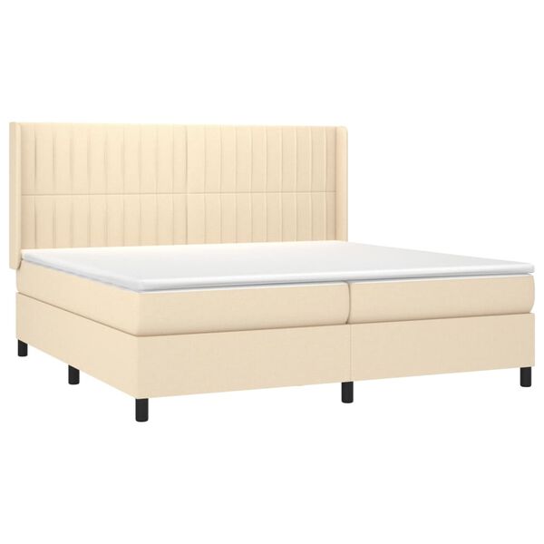 vidaXL &Kappa;&rho;&epsilon;&beta;ά&tau;&iota; Boxspring &mu;&epsilon; &Sigma;&tau;&rho;ώ&mu;&alpha; &Kappa;&rho;&epsilon;&mu; 200x200 &epsilon;&kappa;. &Upsilon;&phi;&alpha;&sigma;&mu;ά&tau;&iota;&nu;&omicron;